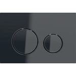 Geberit Sigma21 clapeta de actionare dubla sticla neagra, detalii negre cromate