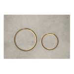 Geberit Sigma21 clapeta de actionare dubla gri beton, detalii bronz