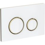 Geberit Sigma21 clapeta de actionare dubla sticla alba, detalii bronz - imagine 2