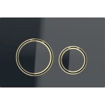 Geberit Sigma21 clapeta de actionare dubla sticla neagra, detalii bronz