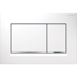 Geberit Sigma30 clapeta de actionare dubla alba, detalii crom lucios
