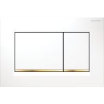 Geberit Sigma30 clapeta de actionare dubla alba, detalii auriu