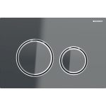 Geberit Sigma21 clapeta de actionare dubla sticla lava, detalii cromate