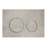 Geberit Sigma21 clapeta de actionare dubla gri beton, detalii cromate