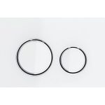 Geberit Sigma21 clapeta de actionare dubla sticla alba, detalii cromate