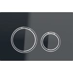 Geberit Sigma21 clapeta de actionare dubla sticla neagra, detalii cromate