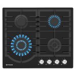 Plita gaz Pyramis 60PG 6511 Black Glass, Wok si Fonta