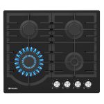 Plita gaz Pyramis 60PG 6511 Black Glass, Wok si Fonta - imagine 2