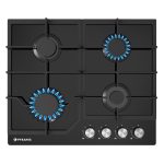 Plita gaz Pyramis 60PG 6601 Black Glass si Fonta