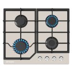 Plita gaz Pyramis 60PG 6603 Beige Glass si Fonta