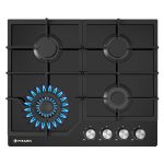 Plita gaz Pyramis 60PG 6611 Black Glass, Wok si Fonta - imagine 2