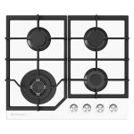 Plita gaz Pyramis 60PG 6612 White Glass, Wok si Fonta - imagine 3
