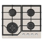 Plita gaz Pyramis 60PG 6613 Beige Glass, Wok si Fonta - imagine 3