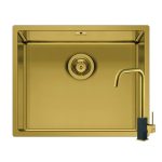 Set chiuveta inox ASTRIS COLORA 50x40 1B si baterie ADELITA Gold