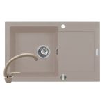 Set chiuveta granit Pyramis MIDO 79x50cm 1B1D & baterie OSSIA beige