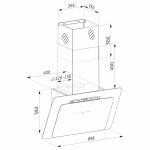 Hota decorativa Pyramis VETRIO White Glass 90cm - imagine 2