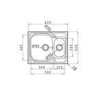 Chiuveta Inox Pyramis AMALTIA 62x50 1 1/2B SM - imagine 4