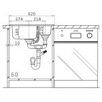 Chiuveta Inox Pyramis AMALTIA 62x50 1 1/2B SM - imagine 2