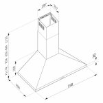 Hota decorativa Pyramis Square Plus Chimney 60 - imagine 4