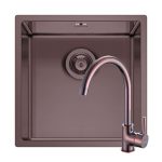 Set chiuveta inox ASTRIS COLORA 40x40 1B si baterie ECO BELLO Copper