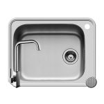 Set chiuveta inox SPACE PLUS 1B si baterie ADELITA