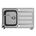 Set chiuveta inox ATHENA 1B1D LN si baterie ADELITA