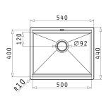 Chiuveta inox Pyramis ZEUS 54x44 1B - imagine 2