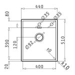 Chiuveta inox Pyramis KRYPTO 44x51 B - imagine 2