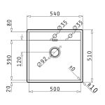 Chiuveta inox Pyramis KRYPTO 54x51 1B - imagine 2