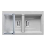 Set chiuveta granit KARTESIO 86x50 2B Snow si suport multifunctional ROLL UP