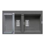 Set chiuveta granit KARTESIO 86x50 2B Iron Grey si suport multifunctional ROLL UP
