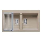 Set chiuveta granit KARTESIO 86x50 2B Sand Beige si suport multifunctional ROLL UP