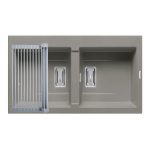 Set chiuveta granit KARTESIO 86x50 2B Industrial Grey si suport multifunctional ROLL UP