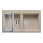 Set chiuveta granit KARTESIO 86x50 2B Beige si suport multifunctional ROLL UP