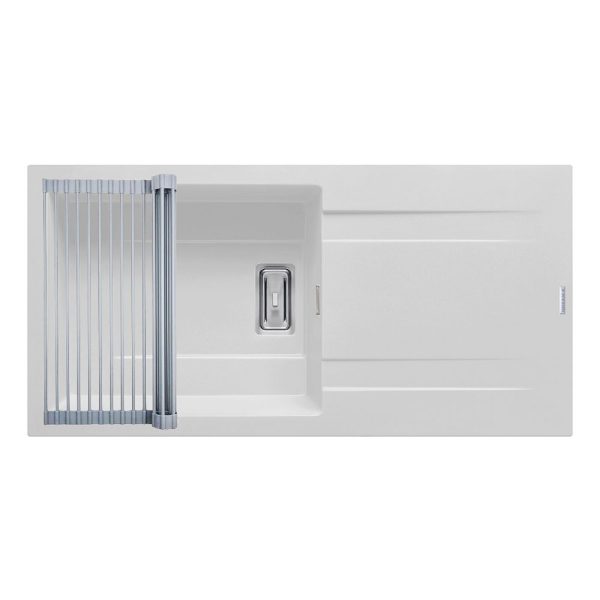 Set chiuveta granit KARTESIO PLUS 100x50 1B 1D Snow si suport multifunctional ROLL UP