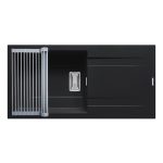 Set chiuveta granit KARTESIO PLUS 100x50 1B 1D Carbon si suport multifunctional ROLL UP