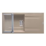 Set chiuveta granit KARTESIO PLUS 100x50 1B 1D Beige si suport multifunctional ROLL UP