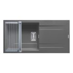 Set chiuveta granit KARTESIO PLUS 100x50 1B 1D Iron Grey si suport multifunctional ROLL UP