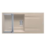 Set chiuveta granit KARTESIO PLUS 100x50 1B 1D Ivory si suport multifunctional ROLL UP
