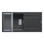 Set chiuveta granit KARTESIO PLUS 100x50 1B 1D Black si suport multifunctional ROLL UP