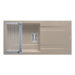 Set chiuveta granit KARTESIO PLUS 100x50 1B 1D Sand Beige si suport multifunctional ROLL UP
