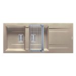 Set chiuveta granit KARTESIO 116x50 2B 1D Beige si suport multifunctional ROLL UP