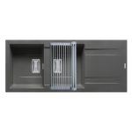Set chiuveta granit KARTESIO 116x50 2B 1D Iron Grey si suport multifunctional ROLL UP