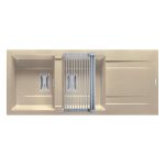 Set chiuveta granit KARTESIO 116x50 2B 1D Ivory si suport multifunctional ROLL UP
