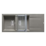 Set chiuveta granit KARTESIO 116x50 2B 1D Industrial Grey si suport multifunctional ROLL UP