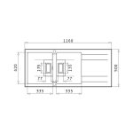 Set chiuveta granit KARTESIO 116x50 2B 1D Industrial Grey si suport multifunctional ROLL UP - imagine 2