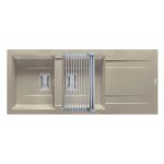 Set chiuveta granit KARTESIO 116x50 2B 1D Sand Beige si suport multifunctional ROLL UP
