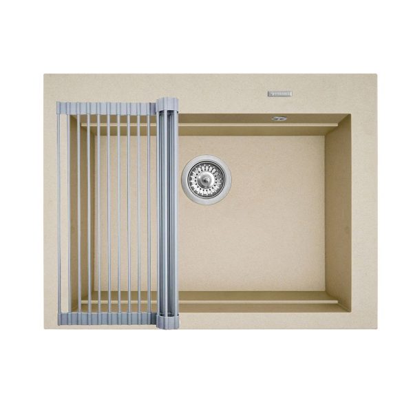 Set chiuveta granit SIROS 67x51,5 1B Beige si suport multifunctional ROLL UP
