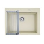 Set chiuveta granit SIROS 67x51,5 1B Vanilla si suport multifunctional ROLL UP
