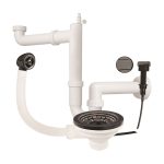 Set sifon si valva automata PVD GUN METAL Ø92mm cu preaplin pe cuva